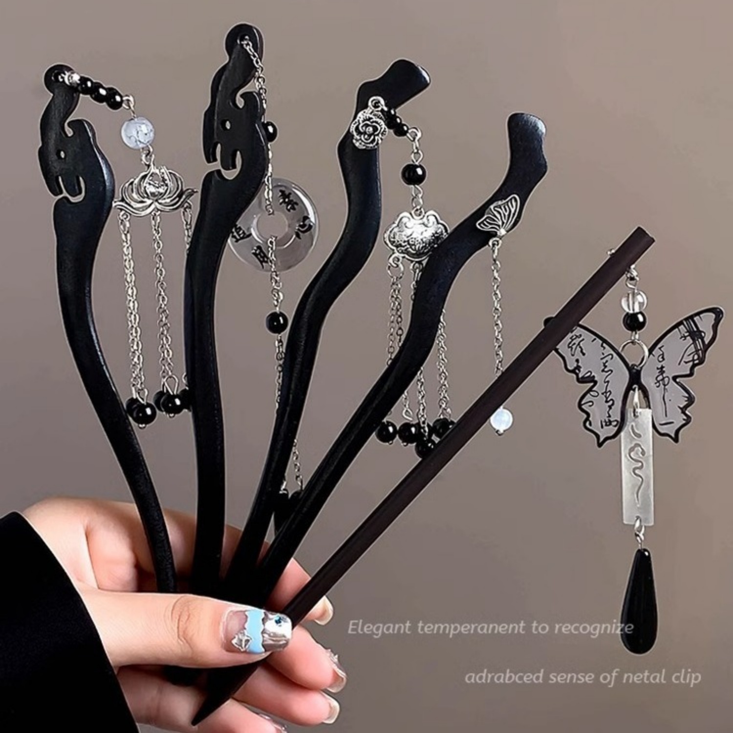 Art Craft Shop - Light Luxury Wooden Tassel Hairpin For
