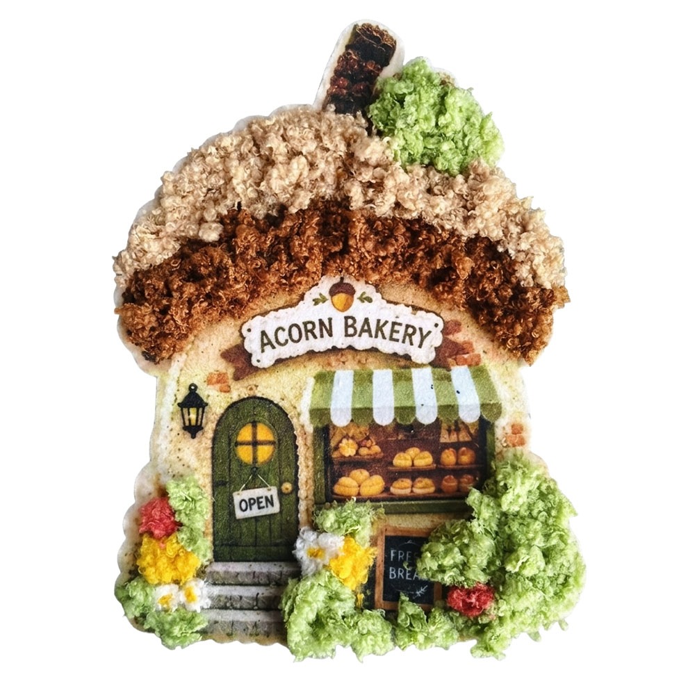 Art Craft Village - Whimsical Village 3D Fabric Poke Art