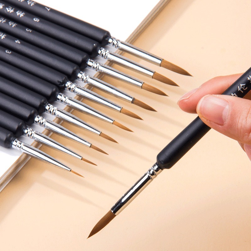 Gouache Paint Set - Fine Detail Paint Brush Hook Line