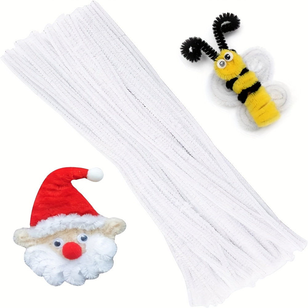Art Craft Shop - 100 Pcs White Pipe Cleaners,Pipe Cleaners