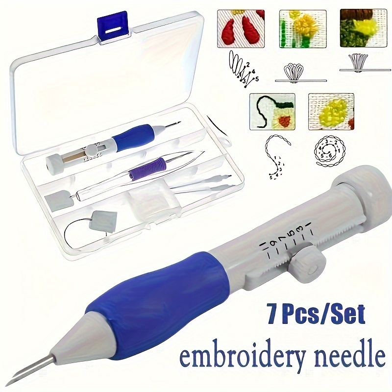 Punch Needle Kit - 7-Piece Embroidery Punch Needle Sewing Tool