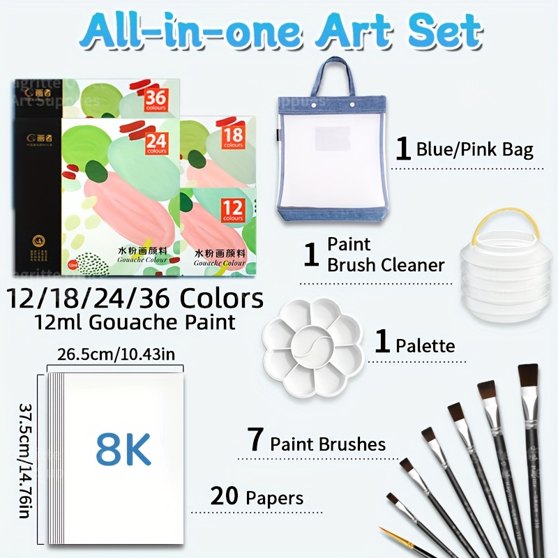 Back to School 42/48/54/66 pcs - Gouache Paint Set ulasan dan harga