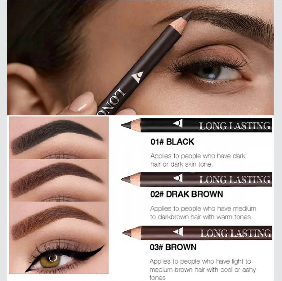 6/12Pcs Eye Brow Pencil Waterp - Colored Pencil Professional ulasan dan harga