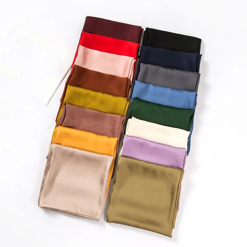 Satin Scarf Women 70cm Solid C - Art Craft Shop ulasan dan harga
