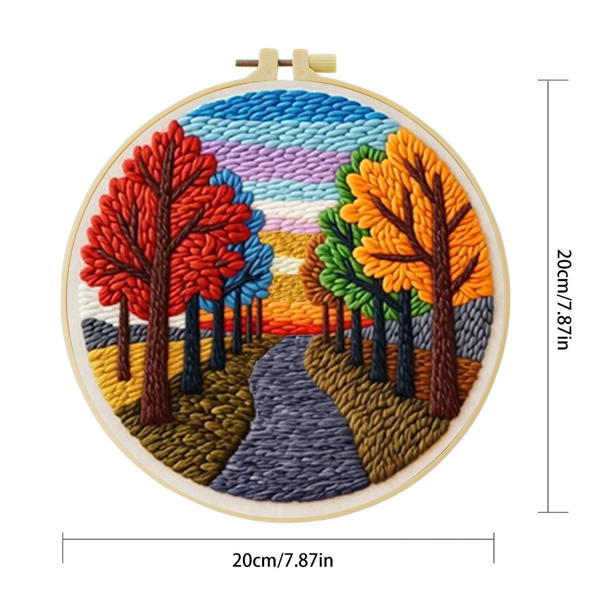 20X20CM/7.87inch Scenery Punch - Punch Needle Kit ulasan dan harga