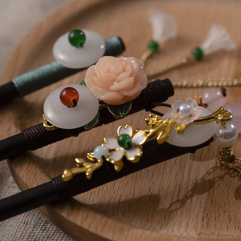 1Pc Wooden Hairpin Headdress f - Art Craft Shop ulasan dan harga