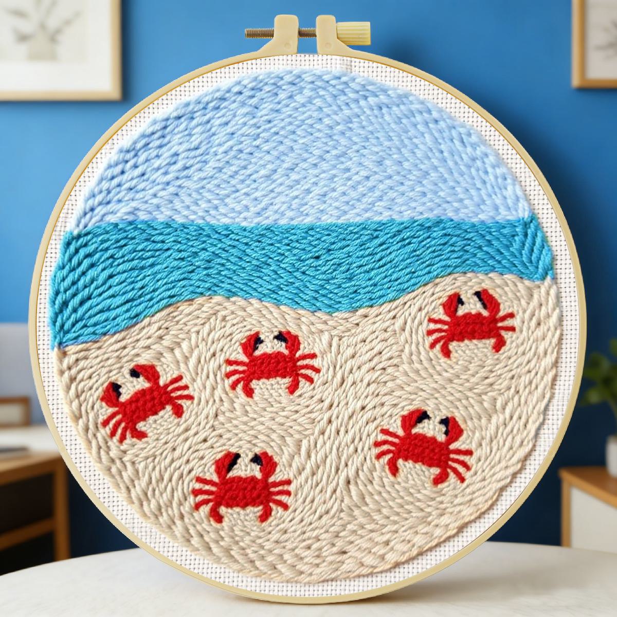 20X20CM/7.87inch Animal - Crab - Punch Needle Kit ulasan dan harga