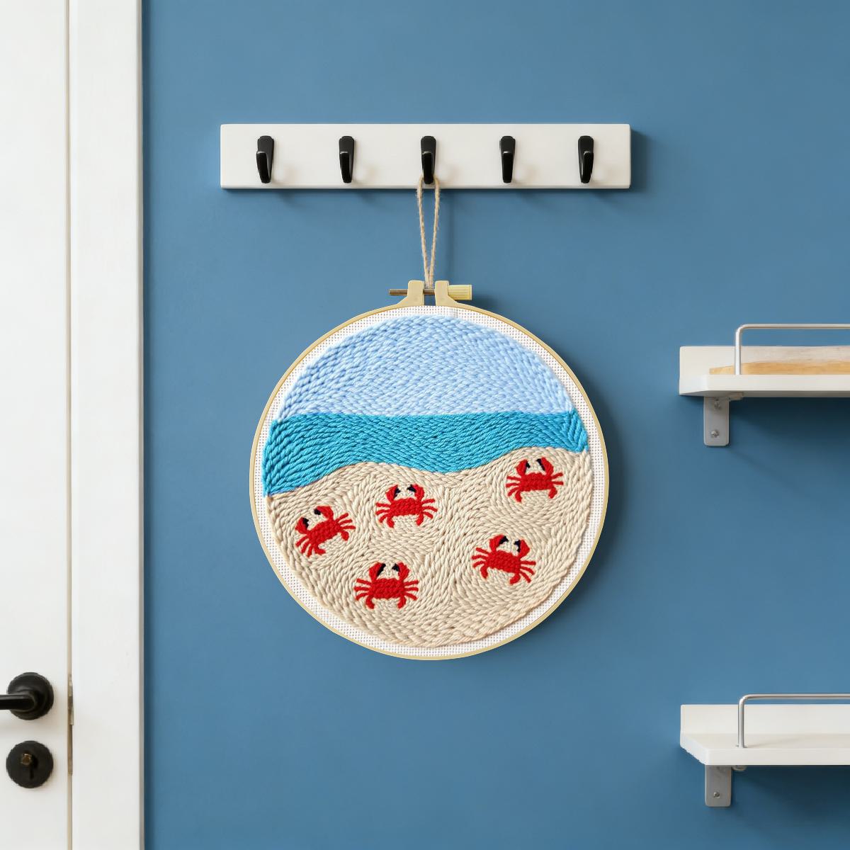 20X20CM/7.87inch Animal - Crab - Punch Needle Kit ulasan dan harga