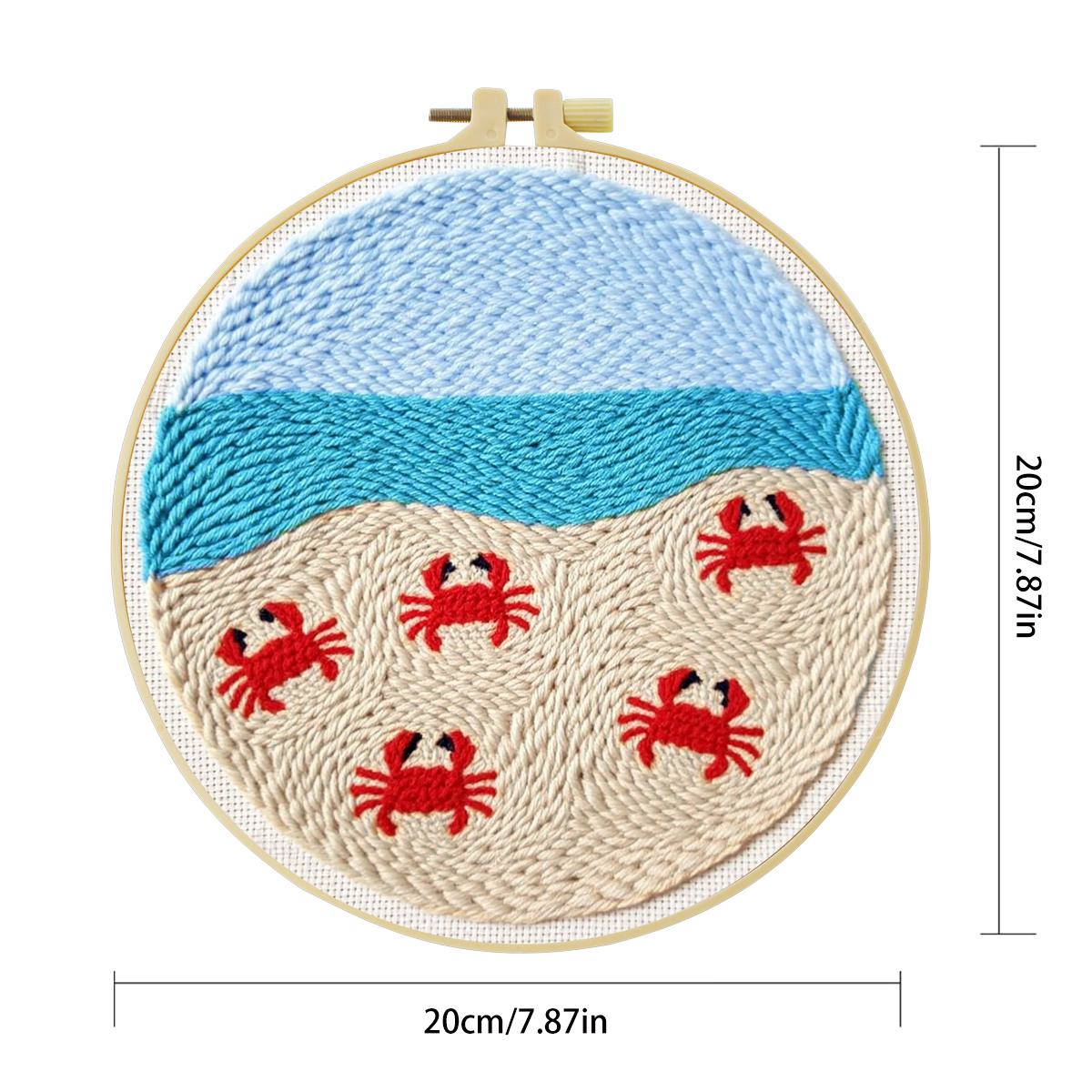 20X20CM/7.87inch Animal - Crab - Punch Needle Kit ulasan dan harga