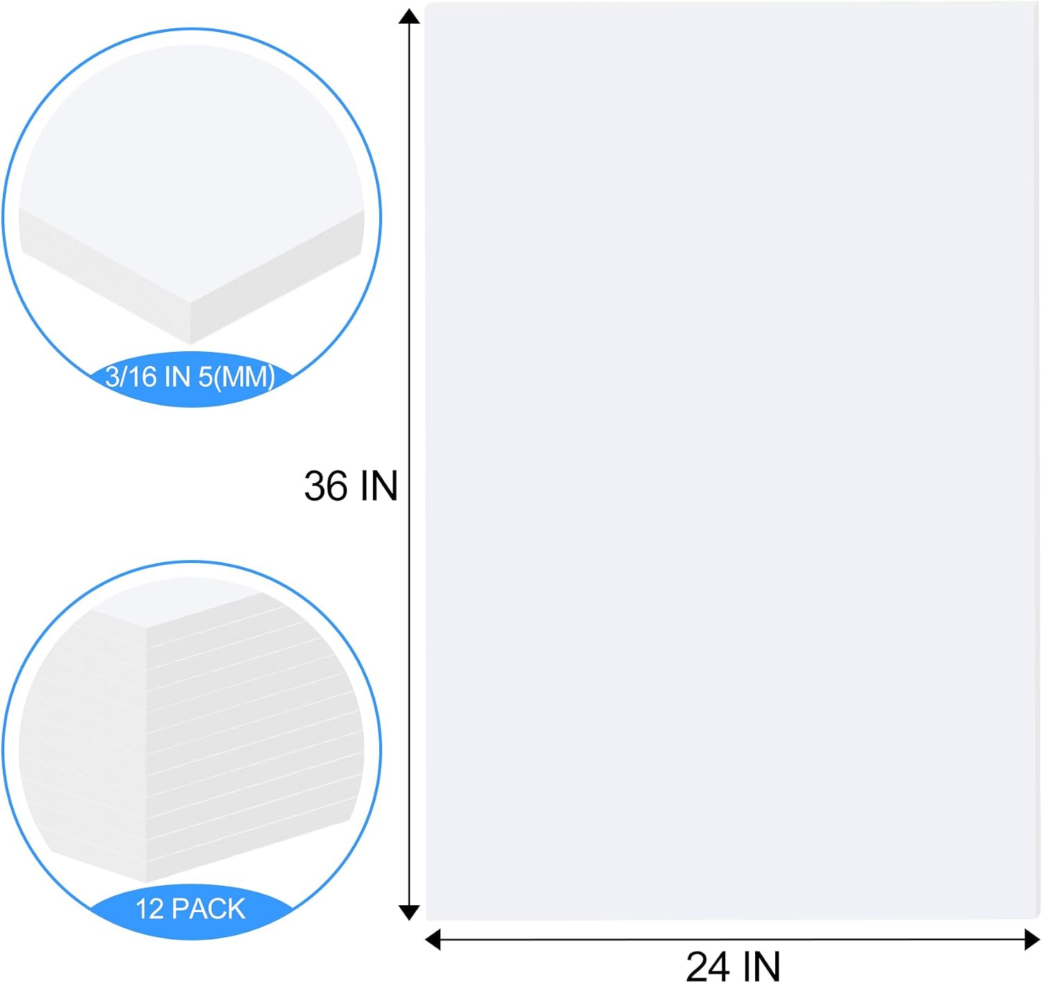12 Pack White Foam Board, 24 x - School Of Art X Craft ulasan dan harga