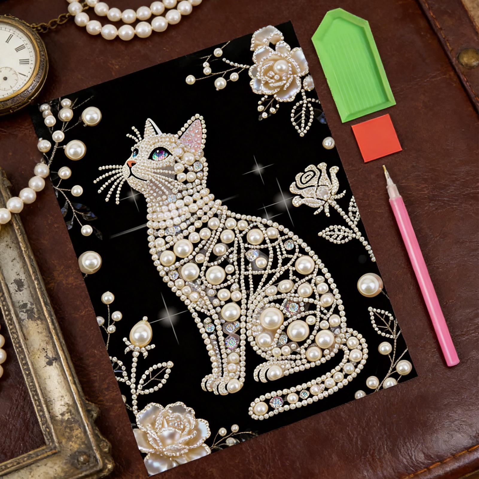Cat Shape Pearl Painting Kits  - Art Craft Mother'S Day ulasan dan harga