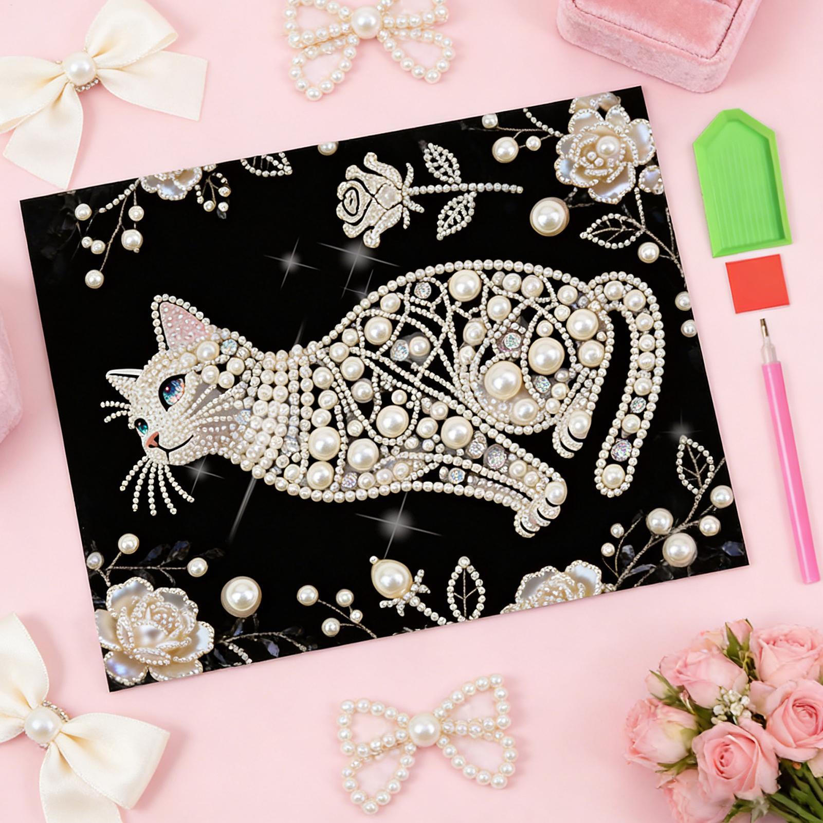 Cat Shape Pearl Painting Kits  - Art Craft Mother'S Day ulasan dan harga