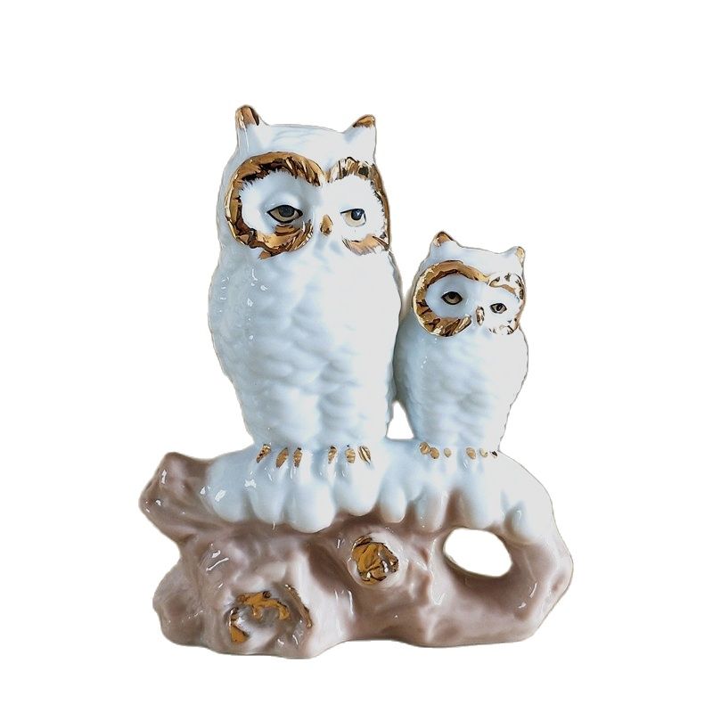 Gilt Porcelain Mother Owl Figu - Art Craft Mother'S Day ulasan dan harga