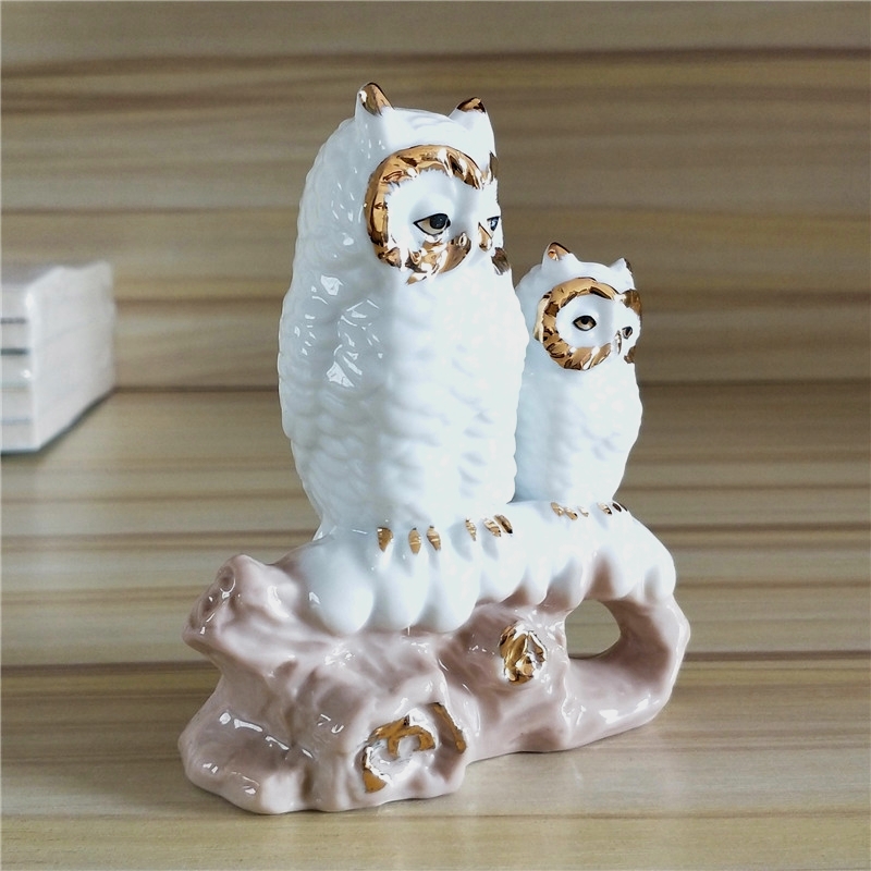 Gilt Porcelain Mother Owl Figu - Art Craft Mother'S Day ulasan dan harga