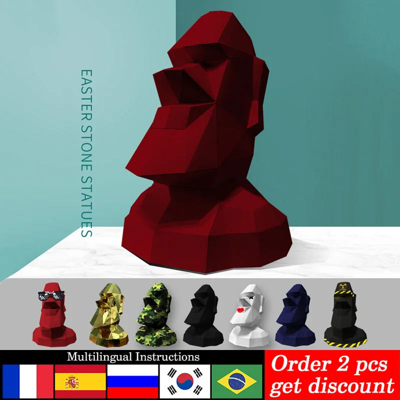 Large Size Easter Island Moai  - Art Craft Center ulasan dan harga
