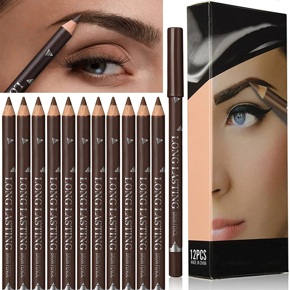 6/12Pcs Eye Brow Pencil Waterp - Colored Pencil Professional ulasan dan harga