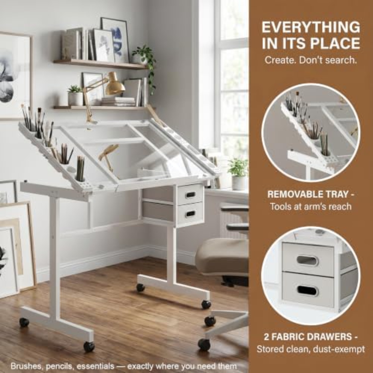 Rolling Drafting Table Desk, P - Art Crafts ulasan dan harga