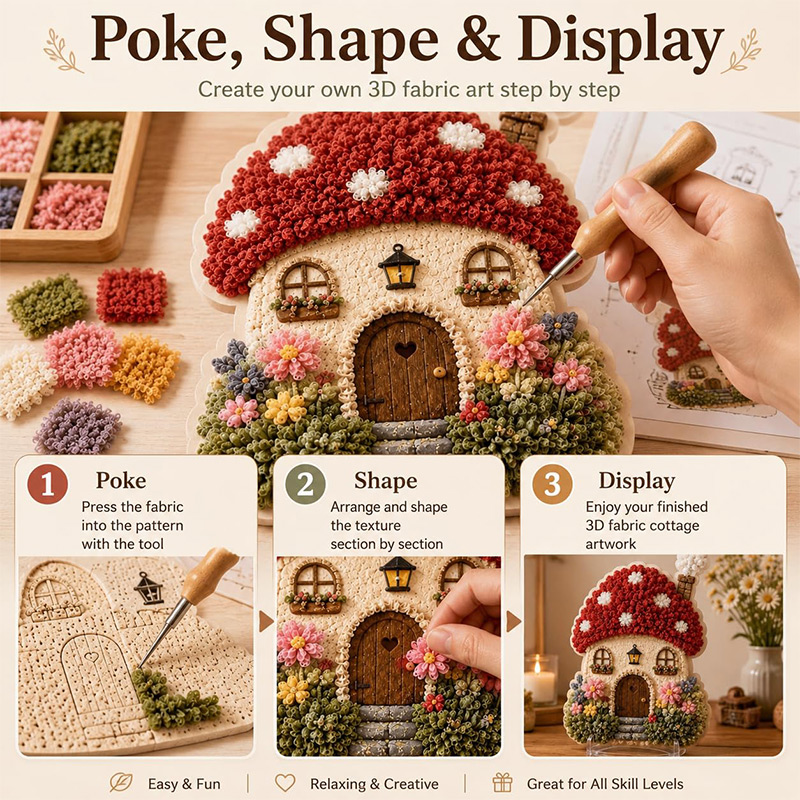 3D Mushroom House Poke Art DIY - Art Crafts ulasan dan harga
