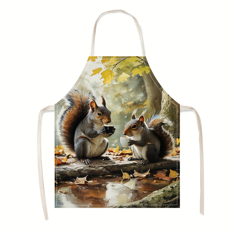 Linen Apron Squirrel Coffee Sc - Art Craft Gift Ideas ulasan dan harga