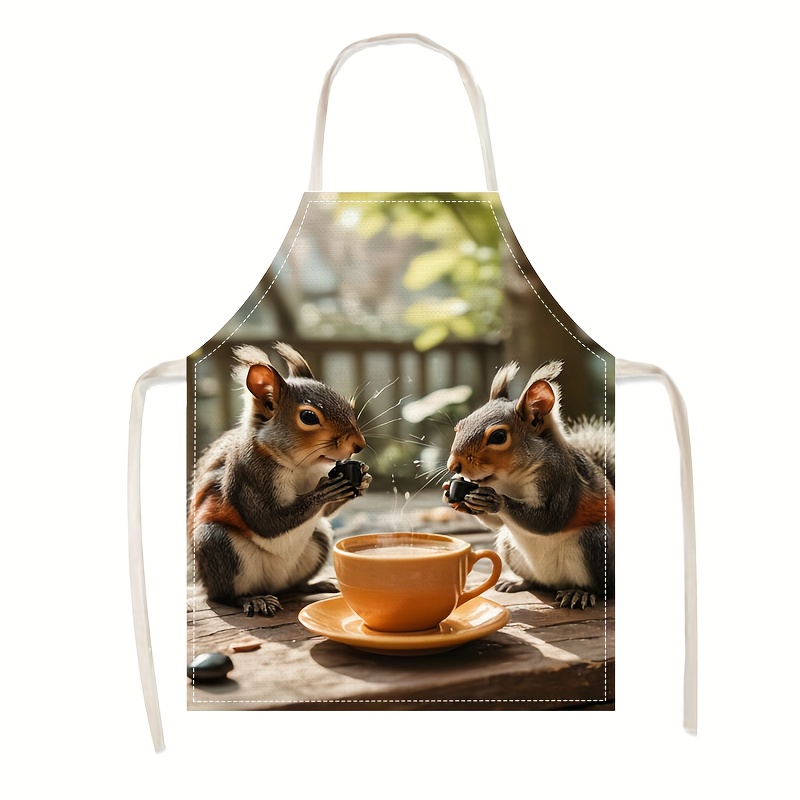 Linen Apron Squirrel Coffee Sc - Art Craft Gift Ideas ulasan dan harga