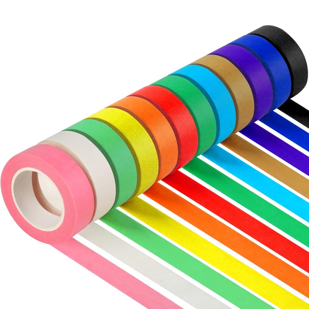 12 Rolls Colored Masking Tape  - School Of Art X Craft ulasan dan harga