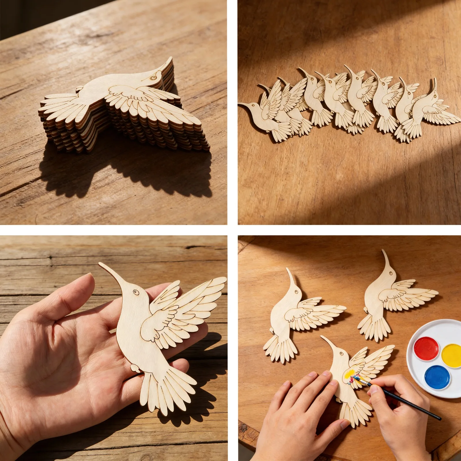 10pcs Unfinished Wood Animal B - Art Crafts ulasan dan harga