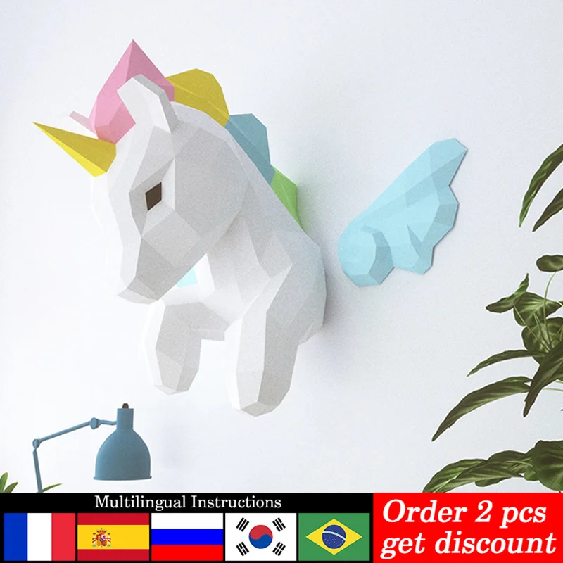 Rainbow Unicorn Animal Wall De - Art Craft Center ulasan dan harga