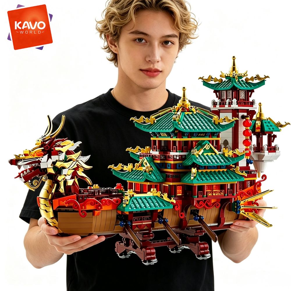 KAVOWORLD 2453pcs Dragon Boat  - Exhibition Of Art And Craft ulasan dan harga
