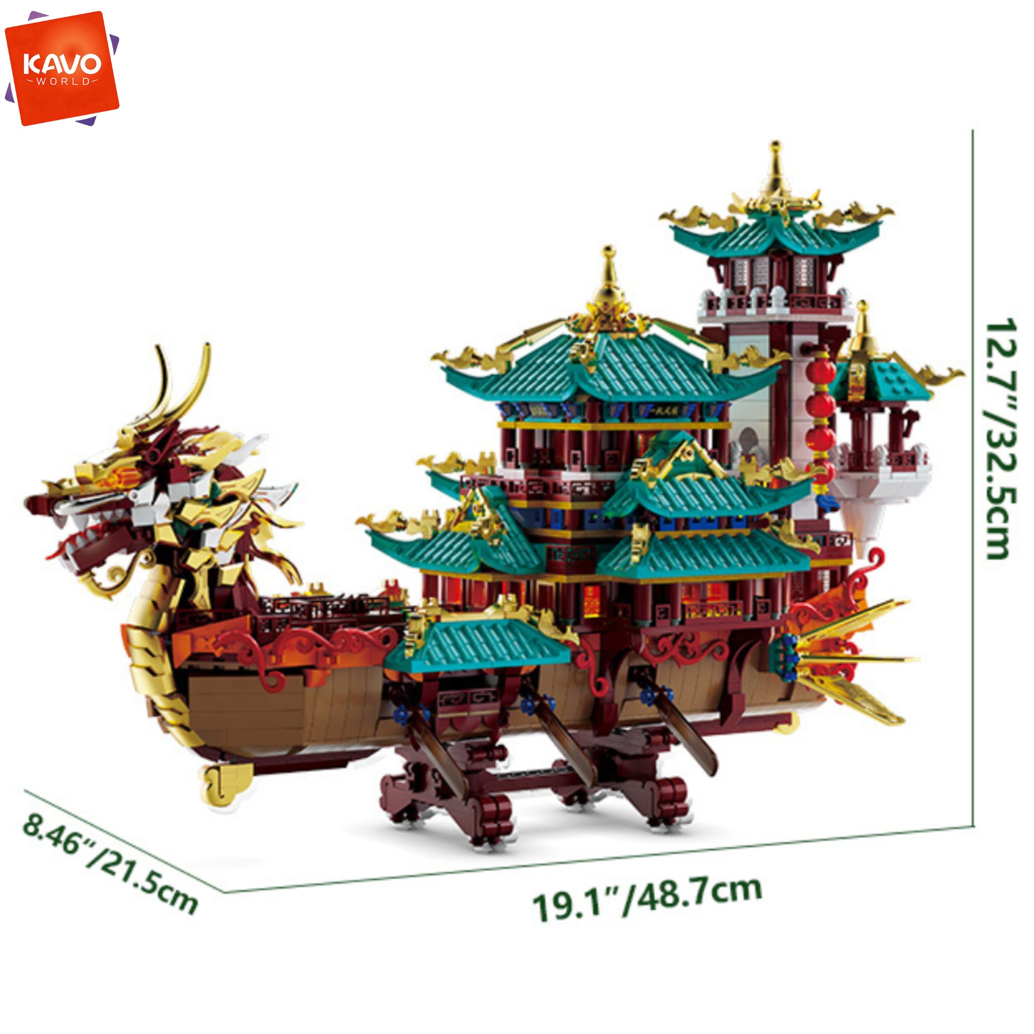 KAVOWORLD 2453pcs Dragon Boat  - Exhibition Of Art And Craft ulasan dan harga
