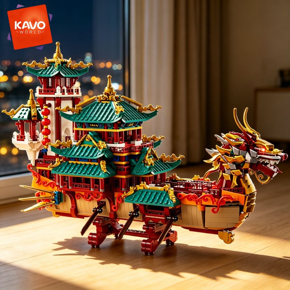 KAVOWORLD 2453pcs Dragon Boat  - Exhibition Of Art And Craft ulasan dan harga