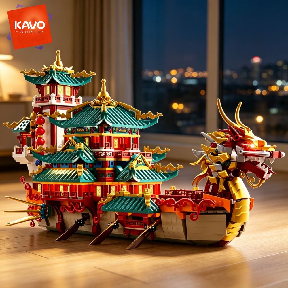 KAVOWORLD 2453pcs Dragon Boat  - Exhibition Of Art And Craft ulasan dan harga
