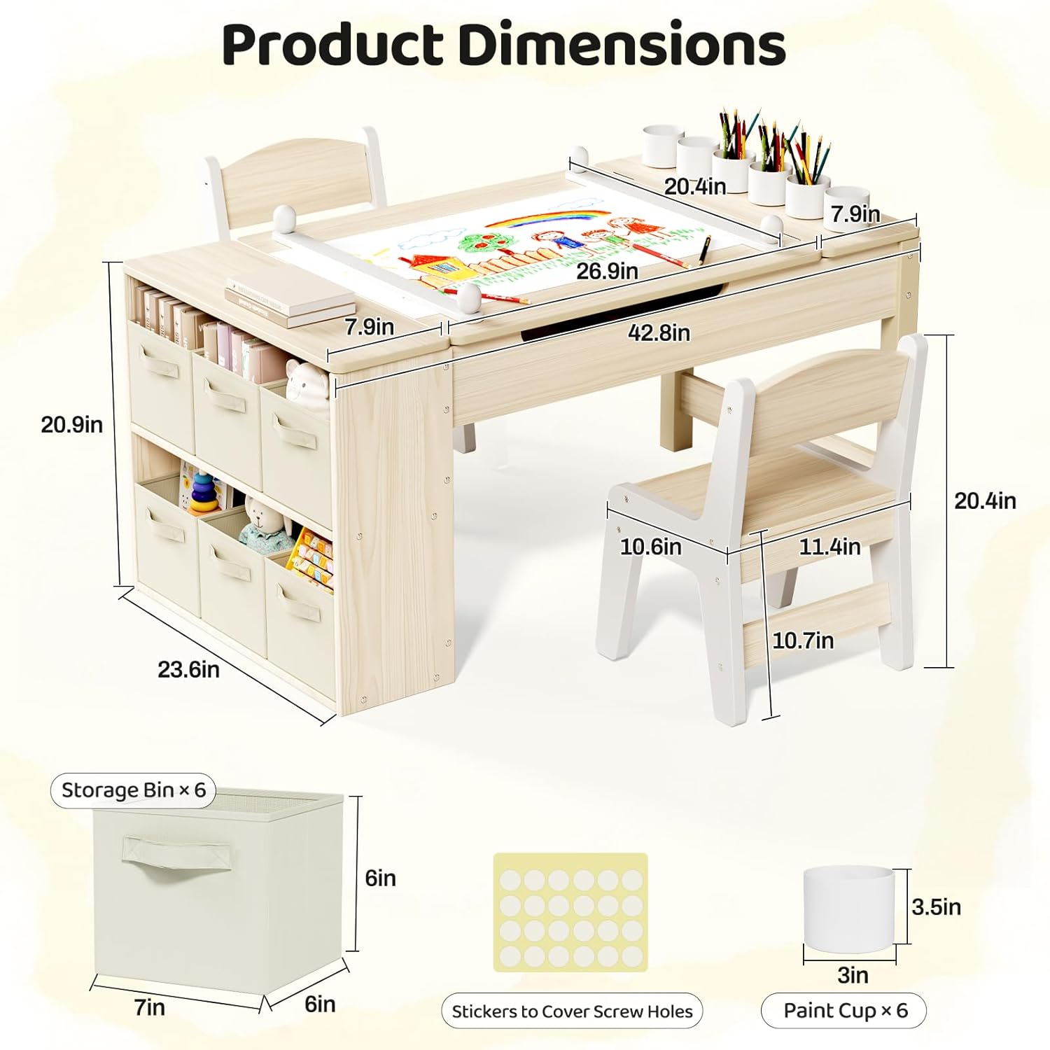 3 in 1 Kids Art Table and Chai - School Of Art X Craft ulasan dan harga