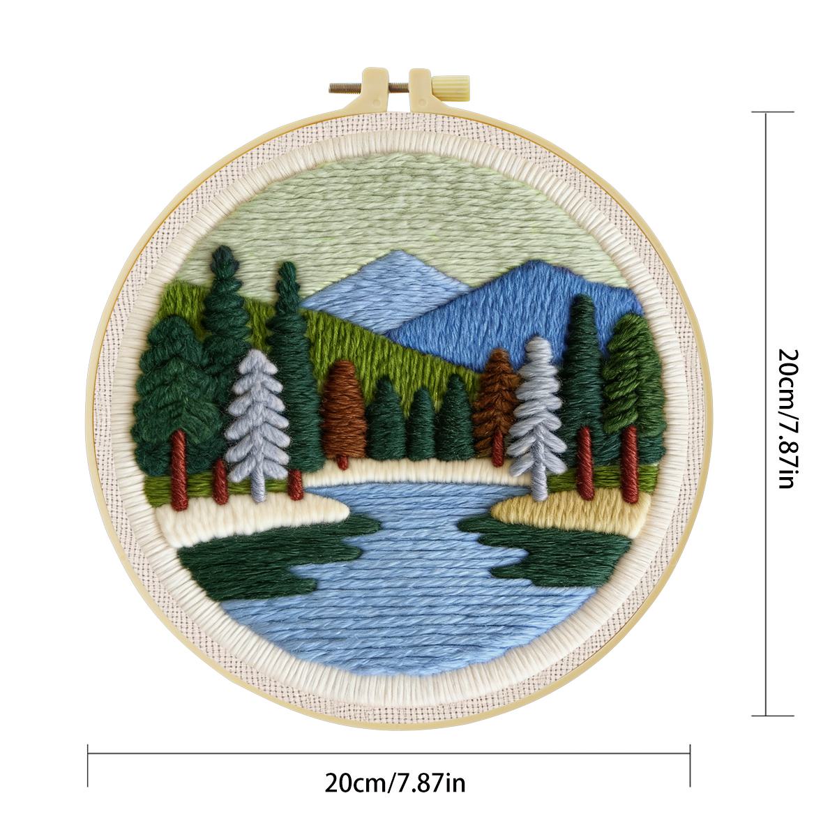 20X20CM/7.87inch Scenery Punch - Punch Needle Kit ulasan dan harga