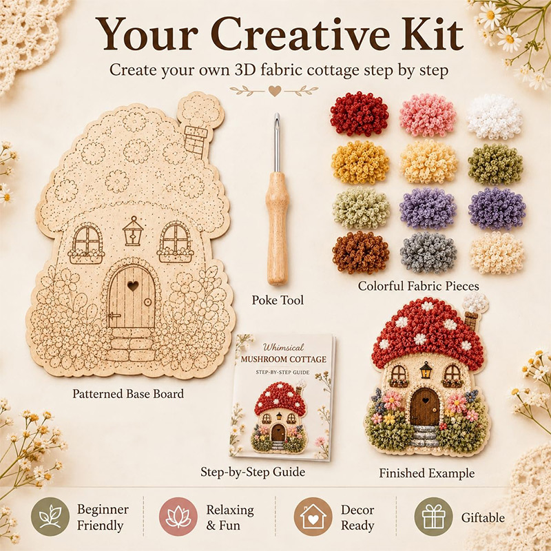 Whimsical Village 3D Fabric Po - Art Craft Village ulasan dan harga