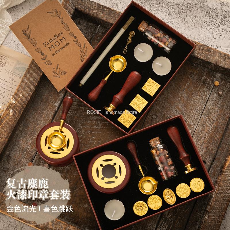 Wax Seal Stamp Set Lacquered S - Batik Wax Kit ulasan dan harga