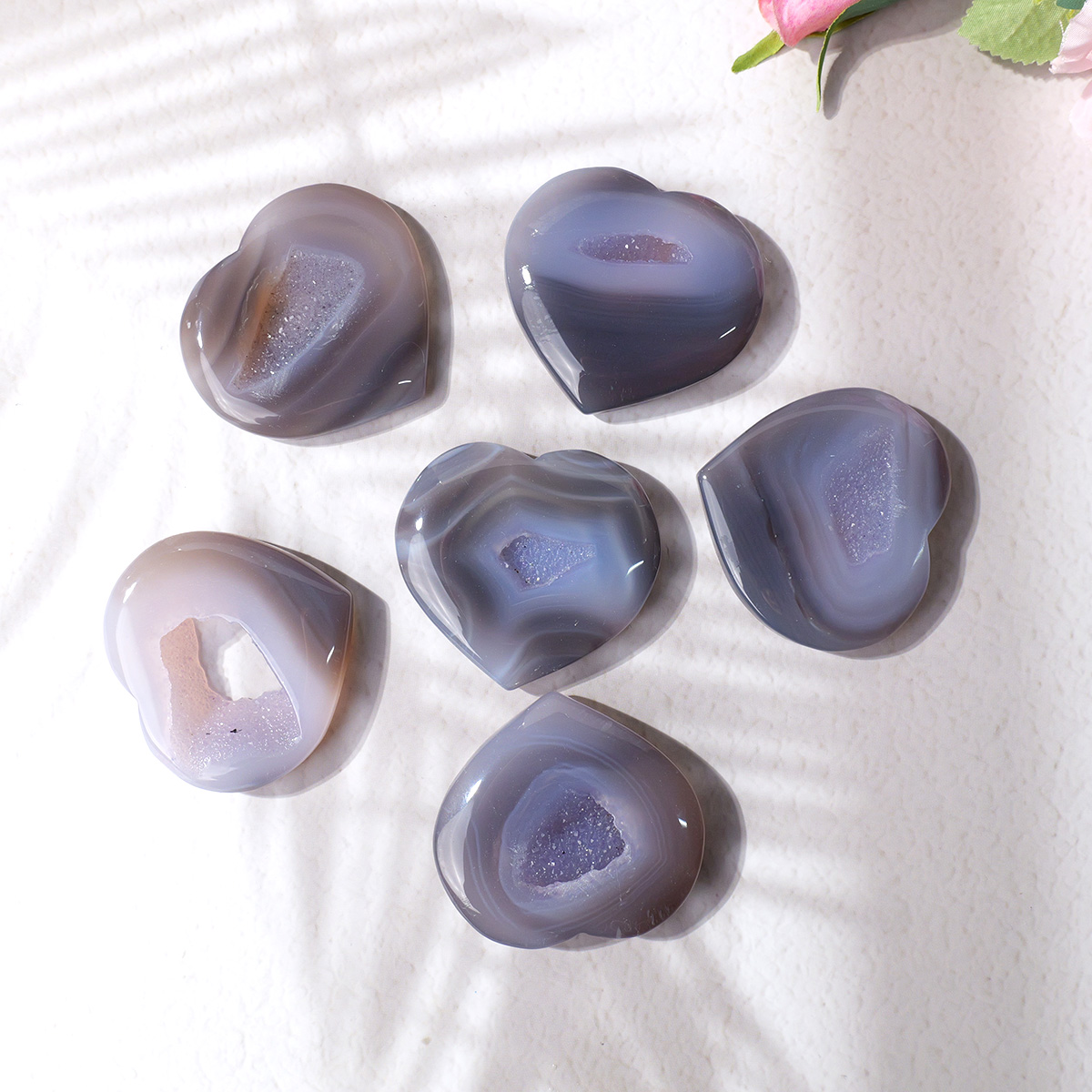1PC Natural Agate Love Heart S - Art Craft Mother'S Day ulasan dan harga
