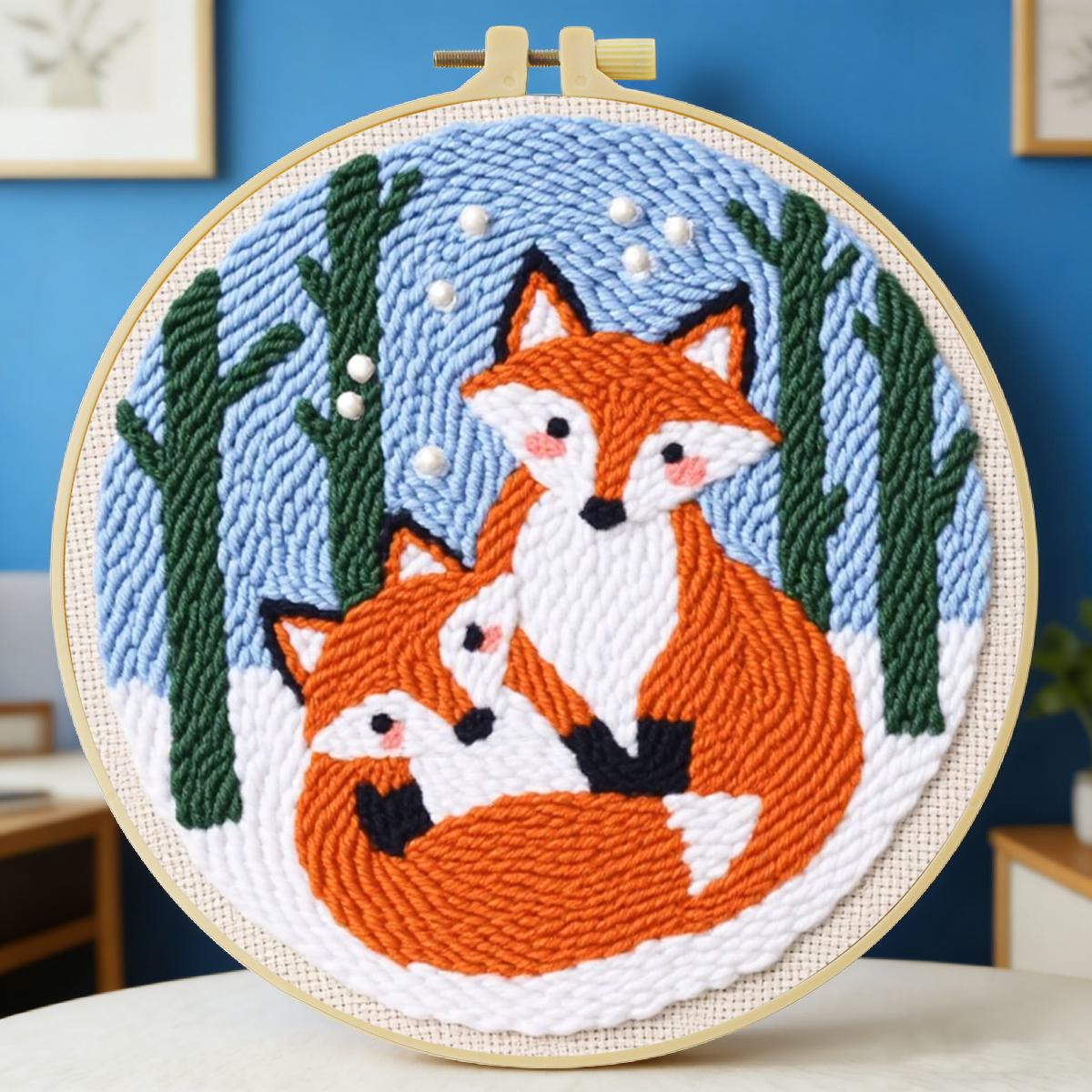 20X20CM/7.87inch Animal - Fox  - Punch Needle Kit ulasan dan harga