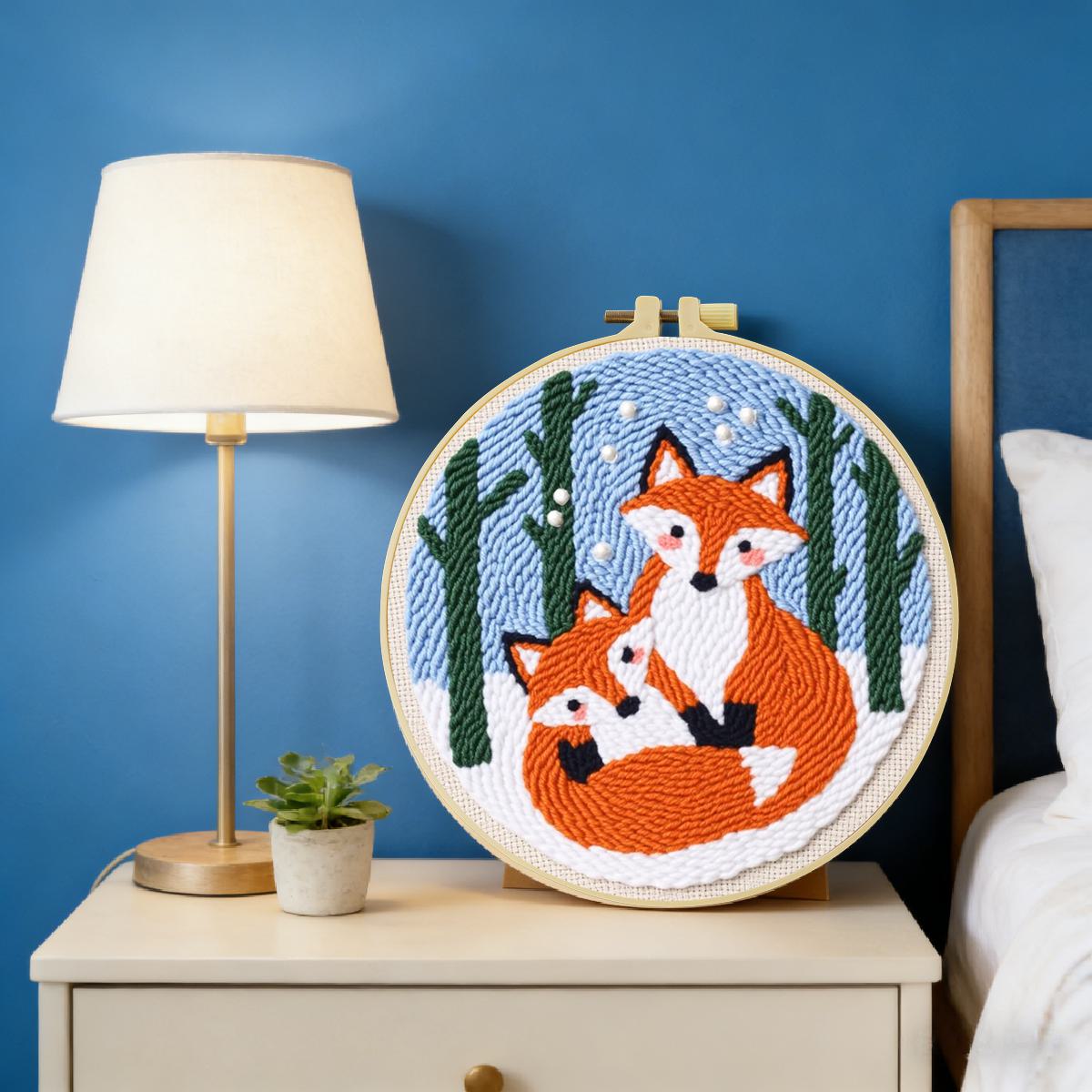 20X20CM/7.87inch Animal - Fox  - Punch Needle Kit ulasan dan harga