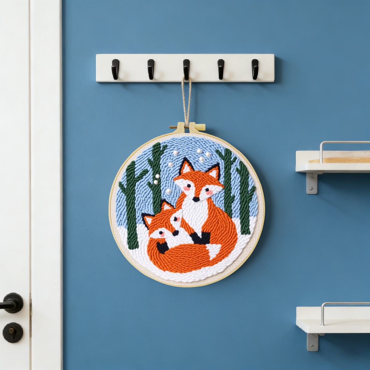 20X20CM/7.87inch Animal - Fox  - Punch Needle Kit ulasan dan harga
