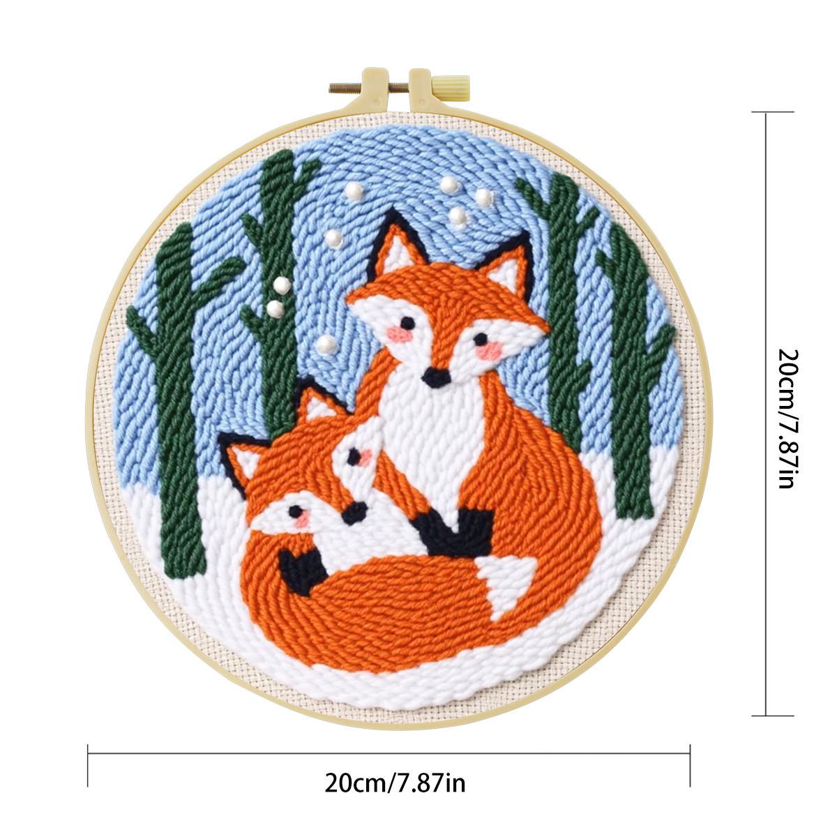 20X20CM/7.87inch Animal - Fox  - Punch Needle Kit ulasan dan harga