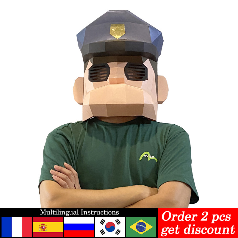 Cartoon Police Mask Paper Mode - Art Craft Center ulasan dan harga