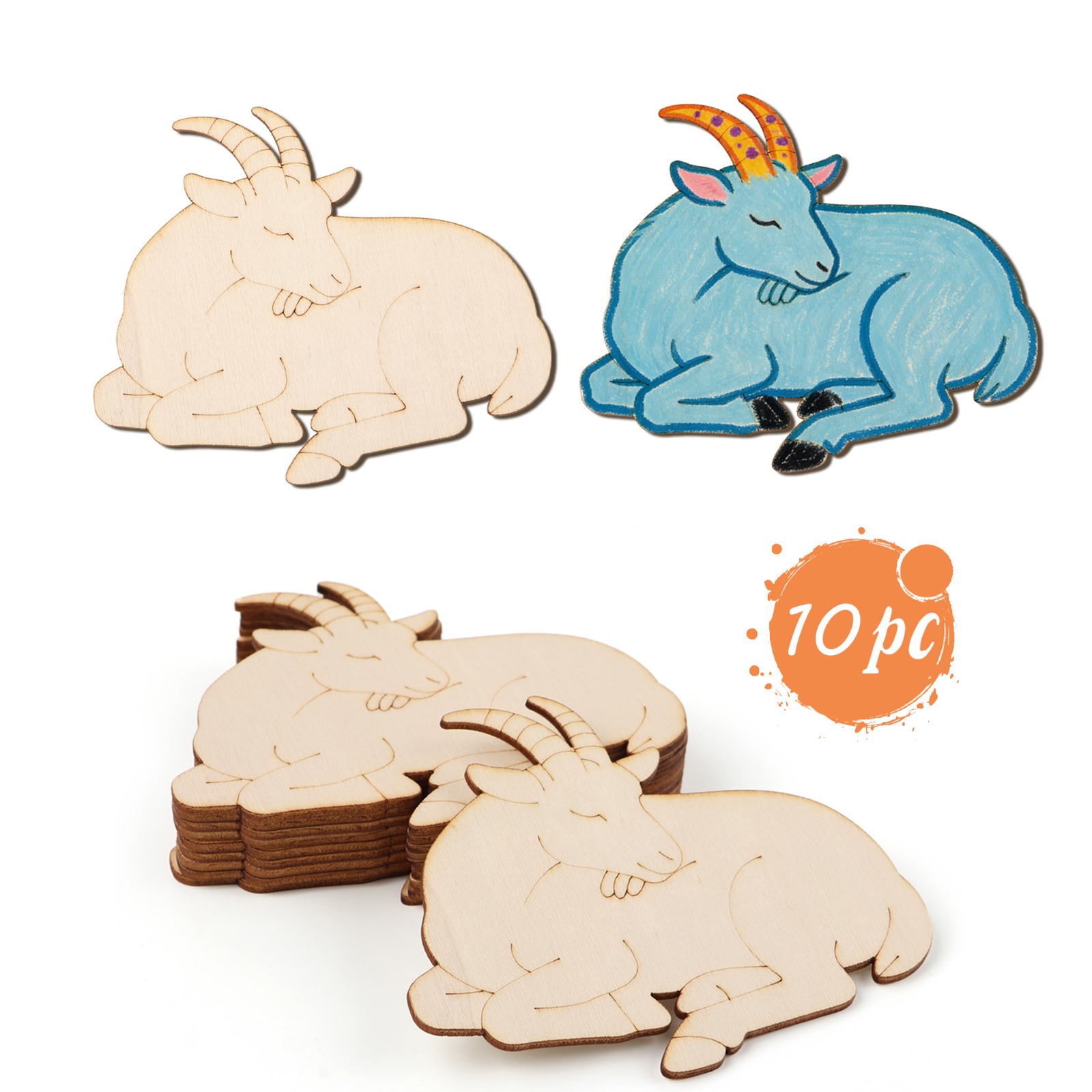 10pcs/set Unfinished Wood Shee - Art Crafts ulasan dan harga