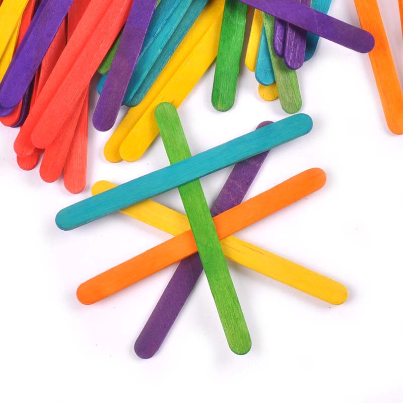 50Pcs/Lot Natural Wood & Color - Art Craft With Ice Cream Stick ulasan dan harga